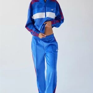 adidas Set Originals Velour Retro Sport tape track blue set, S